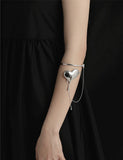 Punky Melting Heart Titanium Arm Bracelet For Women