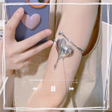 Punky Melting Heart Titanium Arm Bracelet For Women