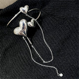 Punky Melting Heart Titanium Arm Bracelet For Women