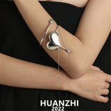 Punky Melting Heart Titanium Arm Bracelet For Women