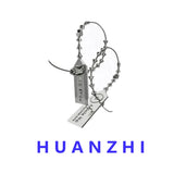 Rock Metal Silver Lock Label Shaped Hoop Earrings Unisex