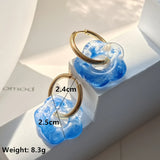 Acrylic Resin Flower Hoop Earrings For Women Girls
