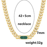 Green Malachite Titanium Steel Bracelet for Women