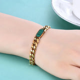 Green Malachite Titanium Steel Bracelet for Women