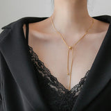 Long Chain Geometric Necklace for Women Girls Party Wedding Jewelry