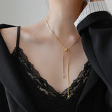 Long Chain Geometric Necklace for Women Girls Party Wedding Jewelry