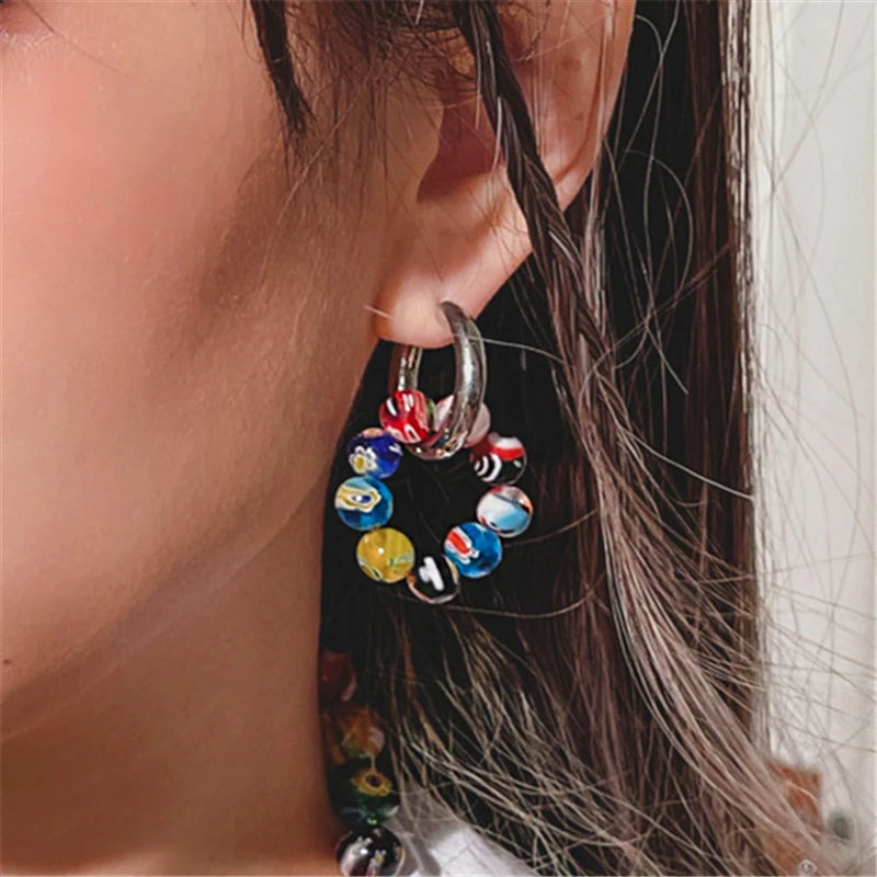 Vintage Sweet Red Heart Water Drop Earrings for Women Girls