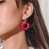Vintage Sweet Red Heart Water Drop Earrings for Women Girls