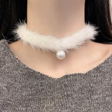 Winter Feather Collarbone Chain Bells Choker Collar Necklace for Women