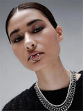 Gothic Beast Tooth Lip Clip Set, Metal Non-Piercing, Party Face Accessories
