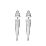 Conical Zircon Long Drop Earrings Crystal Y2k Jewelry
