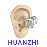 Vintage Rabbit Zircon Ear Clip Geometric Earrings for Men Women