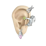 Vintage Rabbit Zircon Ear Clip Geometric Earrings for Men Women