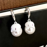 Devil Enamel Ghost Earrings Pink Heart Rhinestones Halloween Jewelry