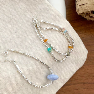 Bohemian Silver Tassel Zircon Bracelet Beads Hand Chain Jewelry