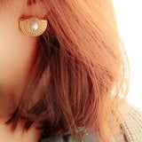 French Retro Pearl Rhinestone Earrings For Women