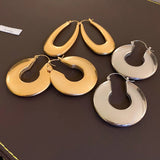 Golden Titanium U-shaped Earrings for Women Girls