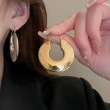 Golden Titanium U-shaped Earrings for Women Girls