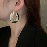 Golden Titanium U-shaped Earrings for Women Girls