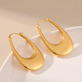 Golden Titanium U-shaped Earrings for Women Girls