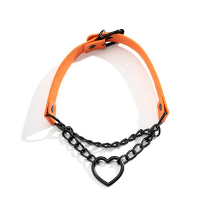 Gothic Heart Collar Chain Leather Choker Necklace