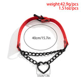 Gothic Heart Collar Chain Leather Choker Necklace