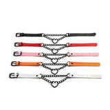 Gothic Heart Collar Chain Leather Choker Necklace