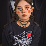 Gothic Heart Collar Chain Leather Choker Necklace