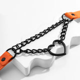 Gothic Heart Collar Chain Leather Choker Necklace