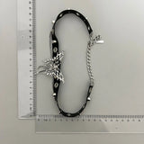 Hip-hop Metal Butterfly Choker Punk Leather Hollow Studded Chain Collar Necklace
