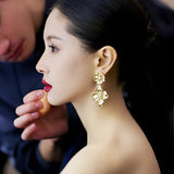 Korea Flower Stud Earrings For Women 925 Silver Needle