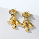 Korea Flower Stud Earrings For Women 925 Silver Needle