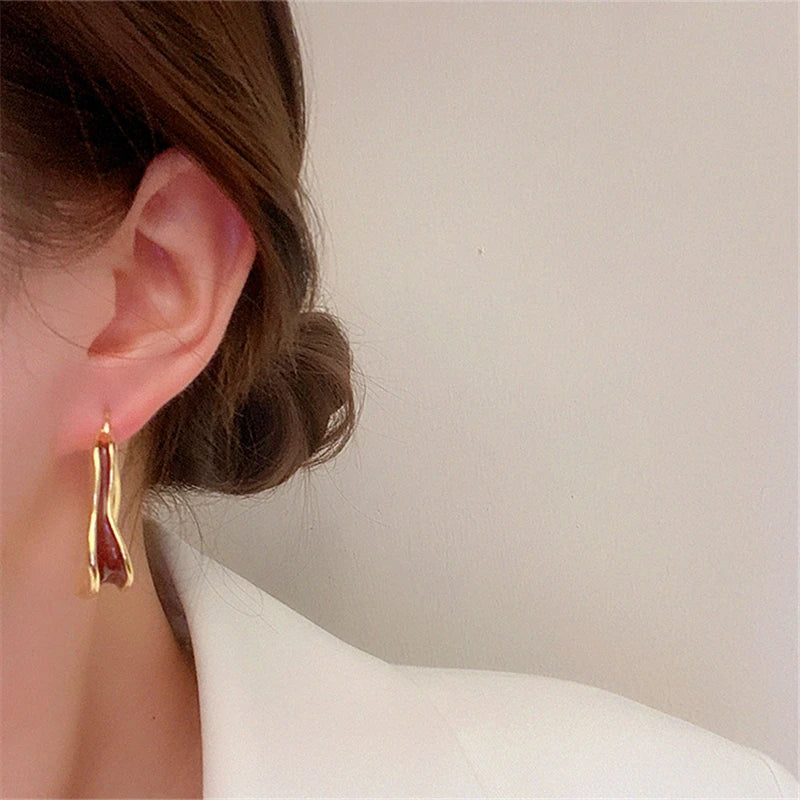 Colorful Dripping Oil Hoop Earrings for Women