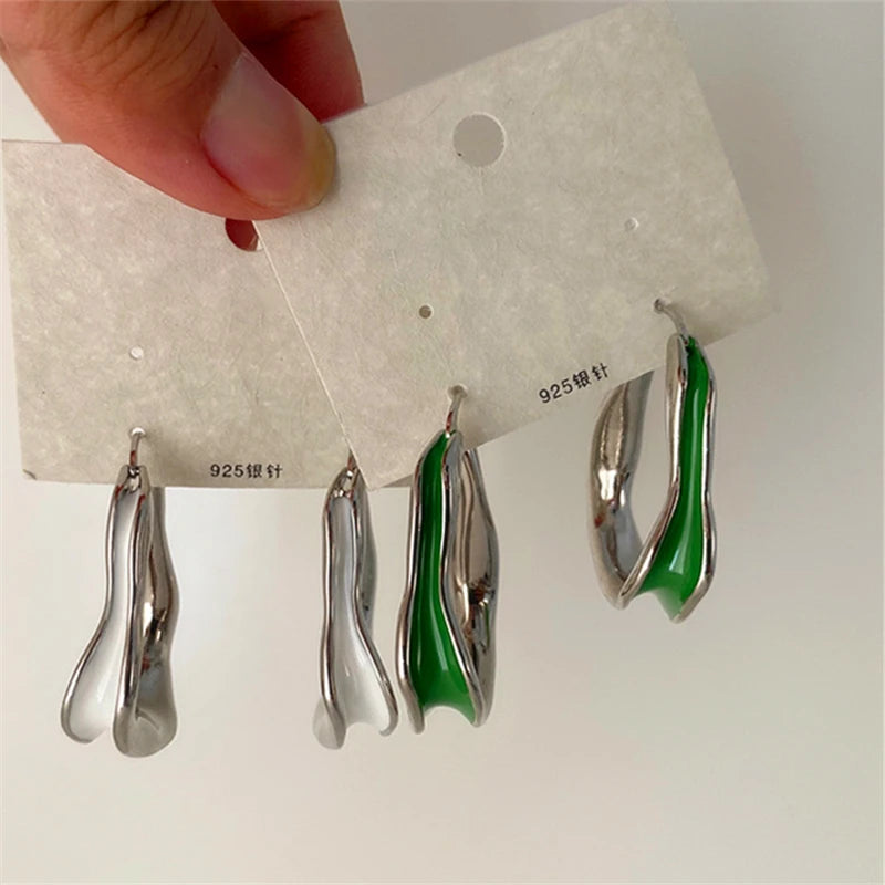 Colorful Dripping Oil Hoop Earrings for Women