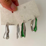 Colorful Dripping Oil Hoop Earrings for Women