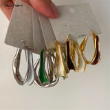 Colorful Dripping Oil Hoop Earrings for Women