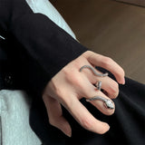 Snake Shape Punk Hip Hop Crystal Cuff Earrings