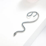 Snake Shape Punk Hip Hop Crystal Cuff Earrings