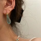 Irregular Resin Metal U-Shaped Hoop Earrings for Women - Party Travel Jewelry