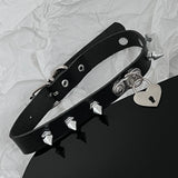 Punk Studded Collar Love Lock Choker Necklace for Women