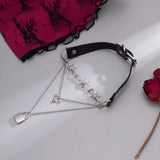 Punk Multi-layered Metal Chain Leather Choker for Women