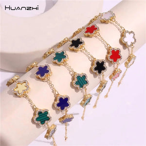 Colorful Rhinestone Flower Bracelet Wedding Vintage Jewelry
