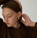 Sterling Vintage Matte Hoop Earrings for Women Girl Party Jewelry
