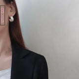 Sterling Vintage Matte Hoop Earrings for Women Girl Party Jewelry