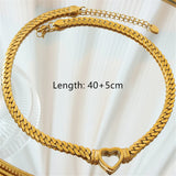 Heart-shaped Gold-plated Necklace for Women, Cuban Chain Jewelry