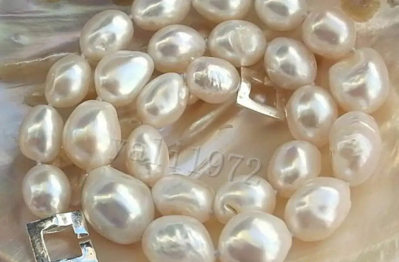 18in 12-15MM BAROQUE PEARL NECKLACE Silver clasp