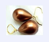 16mm Nat South Sea Choc Shell Pearl Earrings