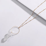 Labradorite Amazonite Stone Necklace Dainty Chain Pendant Women Lady