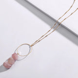 Labradorite Amazonite Stone Necklace Dainty Chain Pendant Women Lady