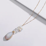 Opal Labradorite Stack Stone Pendant Necklaces for Women